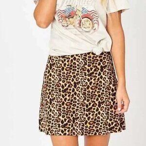 Altar'd State cheetah print satin skirt